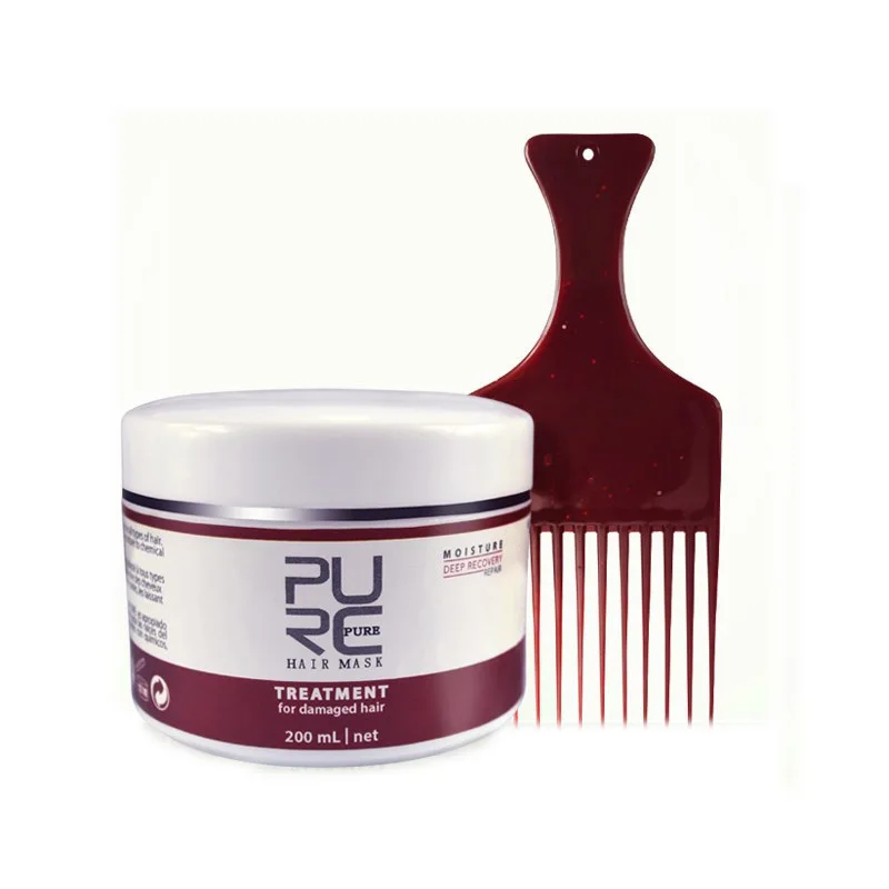 

200ml Keratin Hair Mask with Fork Comb Moisturizing Nourishes Softness Prevents Hair Breaks and Splits Repairs Smooth Hair