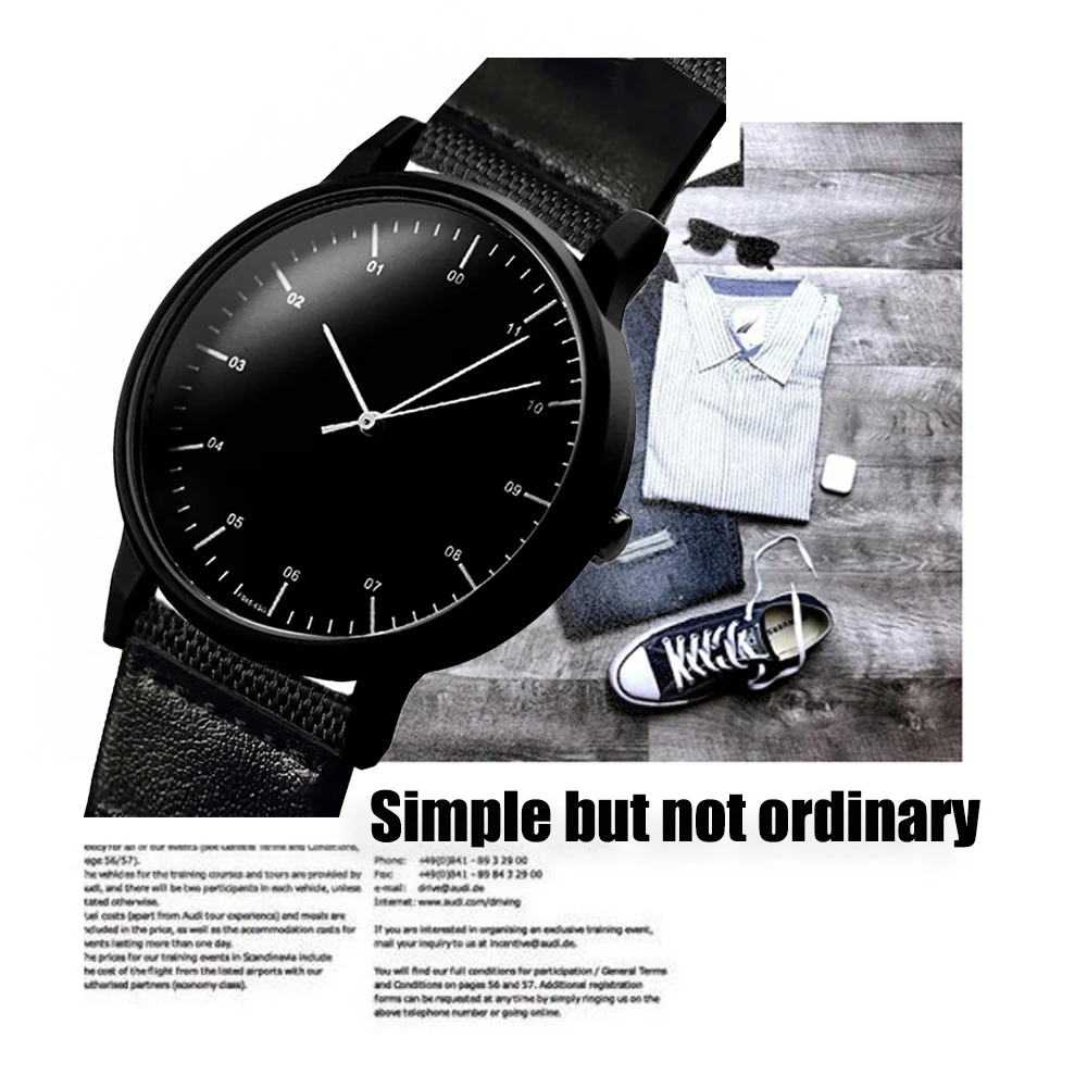 Reverse direction watch, different counterclockwise quartz watch, comfortable canvas strap. Suitable for both men and women