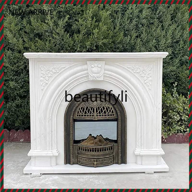 

KK32 Fireplace Marble French Stone Fireplace Custom Natural White Marble European Carved Fireplace