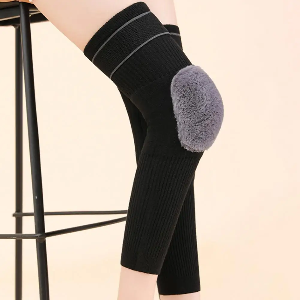 Elastic Over-the-knee Socks Winter Knee Warmers for Elderly People Heat Retention Anti-slip Cycling Knee Pads with Arthritis