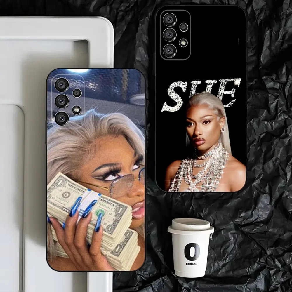 Megan Thee S-Stallion Phone Case For Samsung S25,S24,S23,S22,S21,S20,S10,Ultra,Plus,Lite,FE,Soft Silicone Black Cover