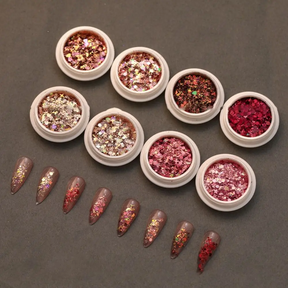 Poudre à ongles ultra-fine Maillard, paillettes, flash, colorée, laser polarisé, en brocart, réplique cristal, aurore irisée