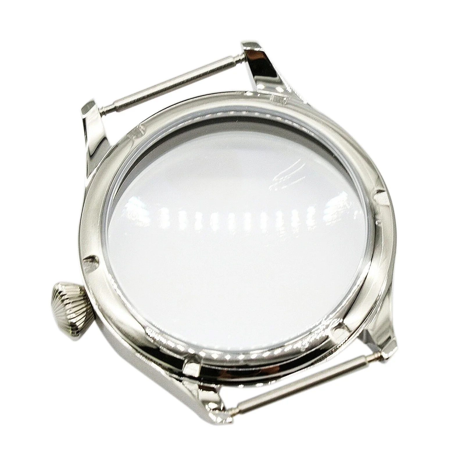 44 مللي متر حاوية من الفولاذ المقاوم للصدأ العقيمة مع طلاء عاكس النمل الأزرق لحركة ETA 6497 6498 النورس ST3600 ST3620