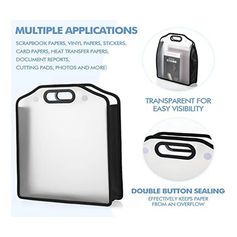 Scrapbook Paper Storage Box, expandindo Folhas, Segurando Artesanato Vinil Mats Foto, 12x12"