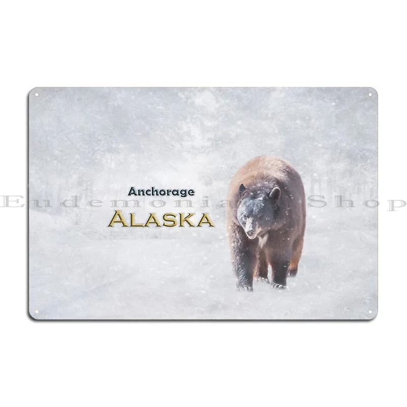 Anchorage town retro I Love Alaska Metal Plaque Home Wall Cave Personalized Wall Decor Decoration Tin Sign Poster