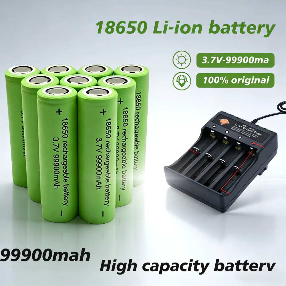 

Оригинальная аккумуляторная батарея 18650, 99900 мАч, 3,7 В, литиевая перезаряжаемая батарея 18650 для фонариков, игрушек/электрических устройств