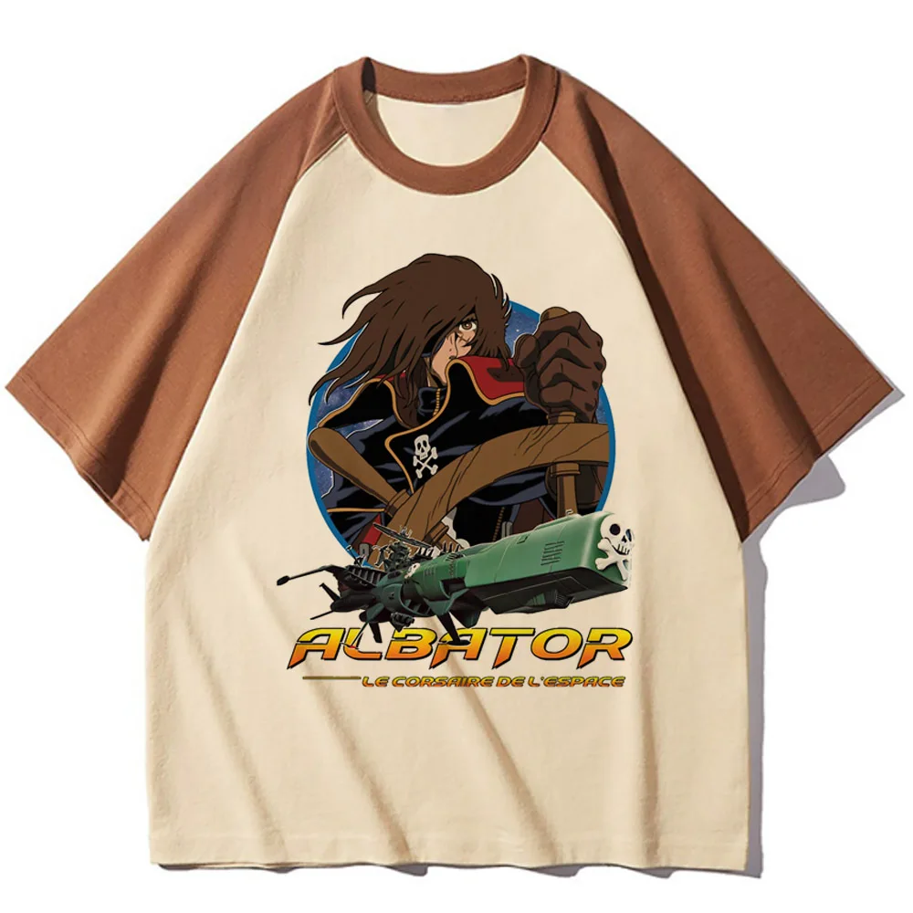 Albator t shirt women pattern active wear graphic top girl 2000s anime clothing