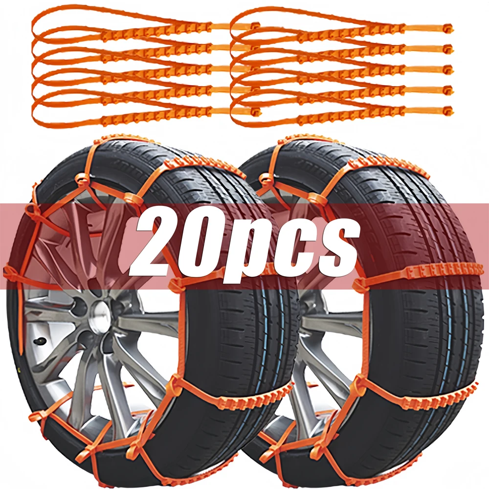 10/20pcs Car Tire Chain Nylon Tire Chain Universal Suv Truck Auto Tire Wheel Anti-slip Security Chain Adjustable Snow for Safe