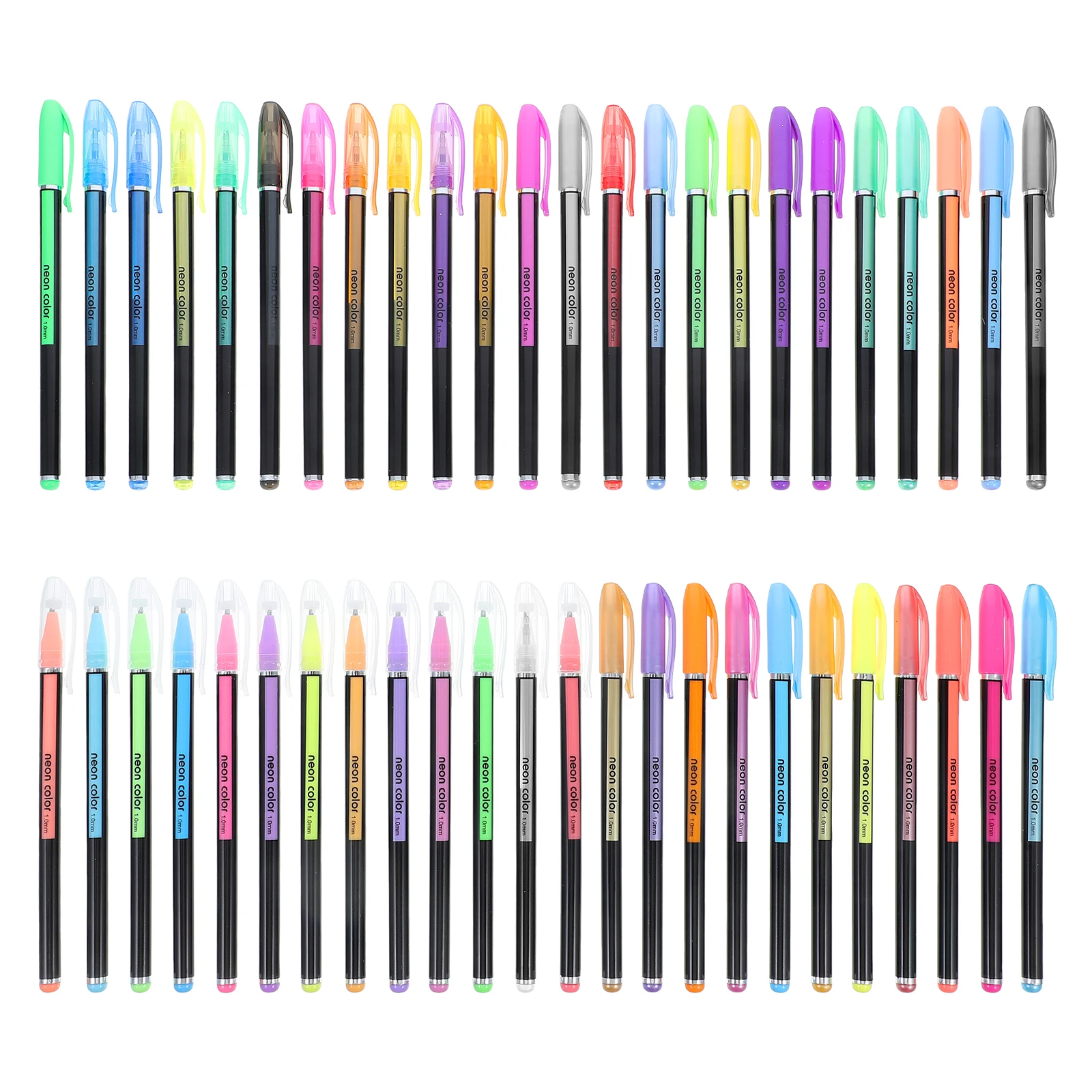 

48pcs Gel Pens For Art Coloring Painting Fluorescent Fine Tip Markers Vibrant Colors Smooth Writing Smudge-Free Comfortable Grip