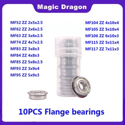 10PC Miniature Flange Bearing Thin Wall Metal Shielded MF52ZZ MF62ZZ MF63ZZ MF74ZZ MF83ZZ MF84ZZ MF104 MF105 to MF117ZZ Bearings