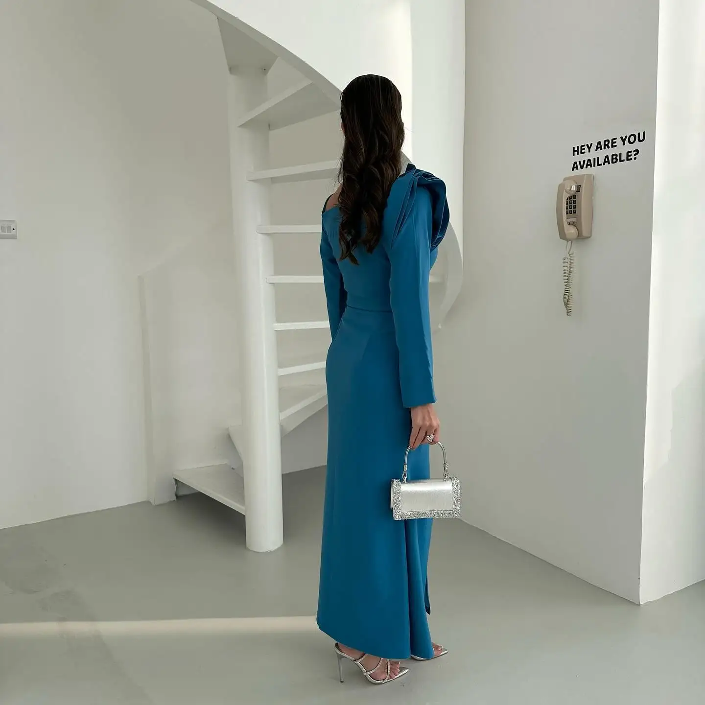 Jirocum-vestidos elegantes de sirena para graduación, vestido de noche de fiesta de manga larga con borde con volantes hasta el tobillo, vestido para ocasiones especiales sauditas