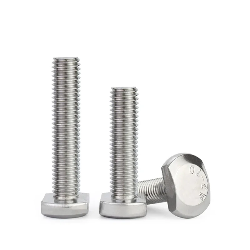 Болты с канавками из нержавеющей стали 304, Т-образные M5 M6 M8 M10 M12, винты с прямоугольной головкой с Т-образным пазом и направляющей
