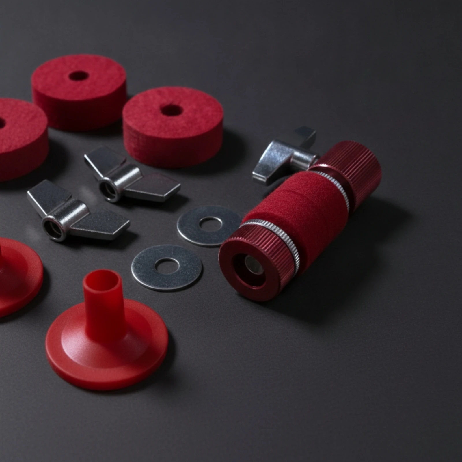11 Pieces Drum Accessory Kit Easy to Replace Cymbal Hardware Set Cymbal Stand Felts Vibration-Damping Wing Nuts Metal