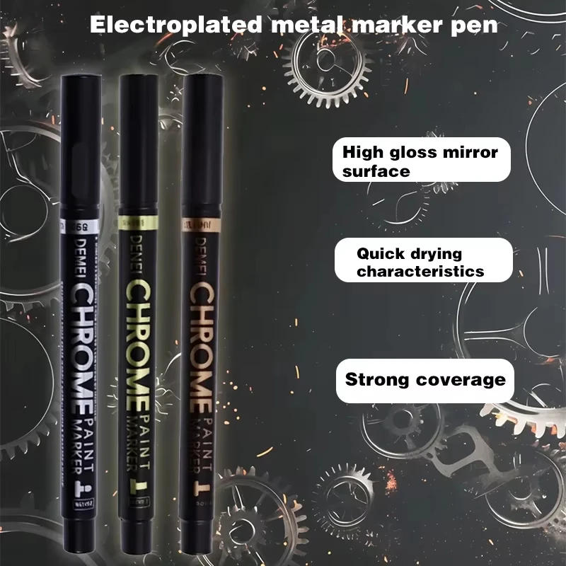 3 Pcs Mirror Marker Pen DIY Reflective Paint Pens Mirror Markers Chrome Gold SILVER Marker Signature Car Styling Art Craftwork image 6