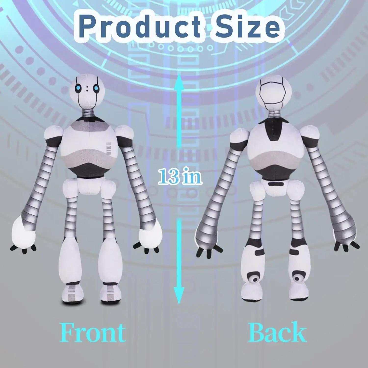 Robot Plush Toy, 13 Inch Robot Stuffed Animal, Adjustable Robot Buddy Plush Funny Gifts for Girls Boys