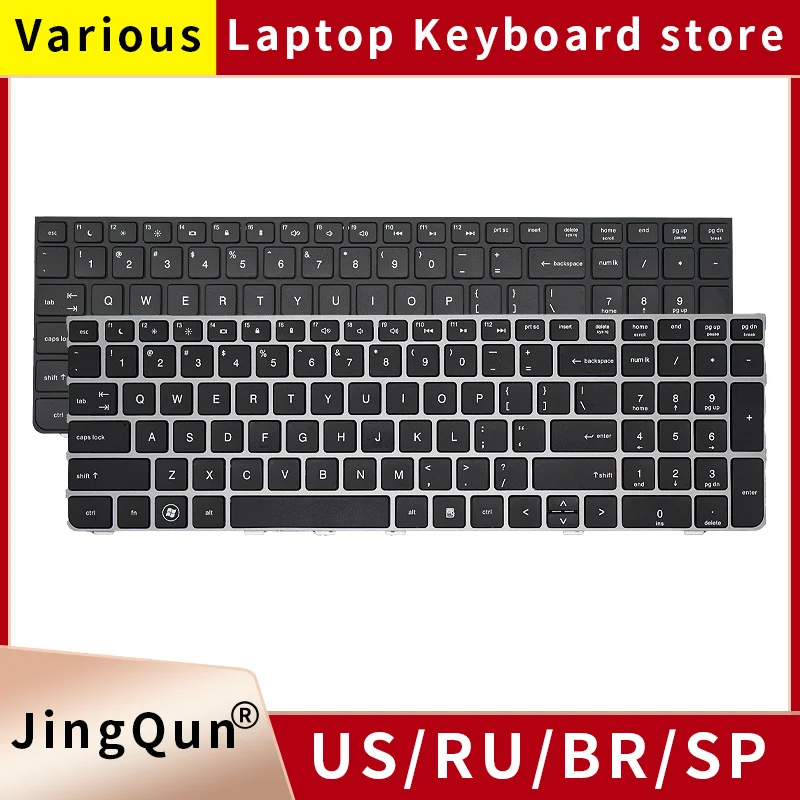 

US Russian Laptop Keyboard For HP PROBOOK 4530 4530S 4730 4730S 4535S 4735s With Silver Black Frame Replace Notebook