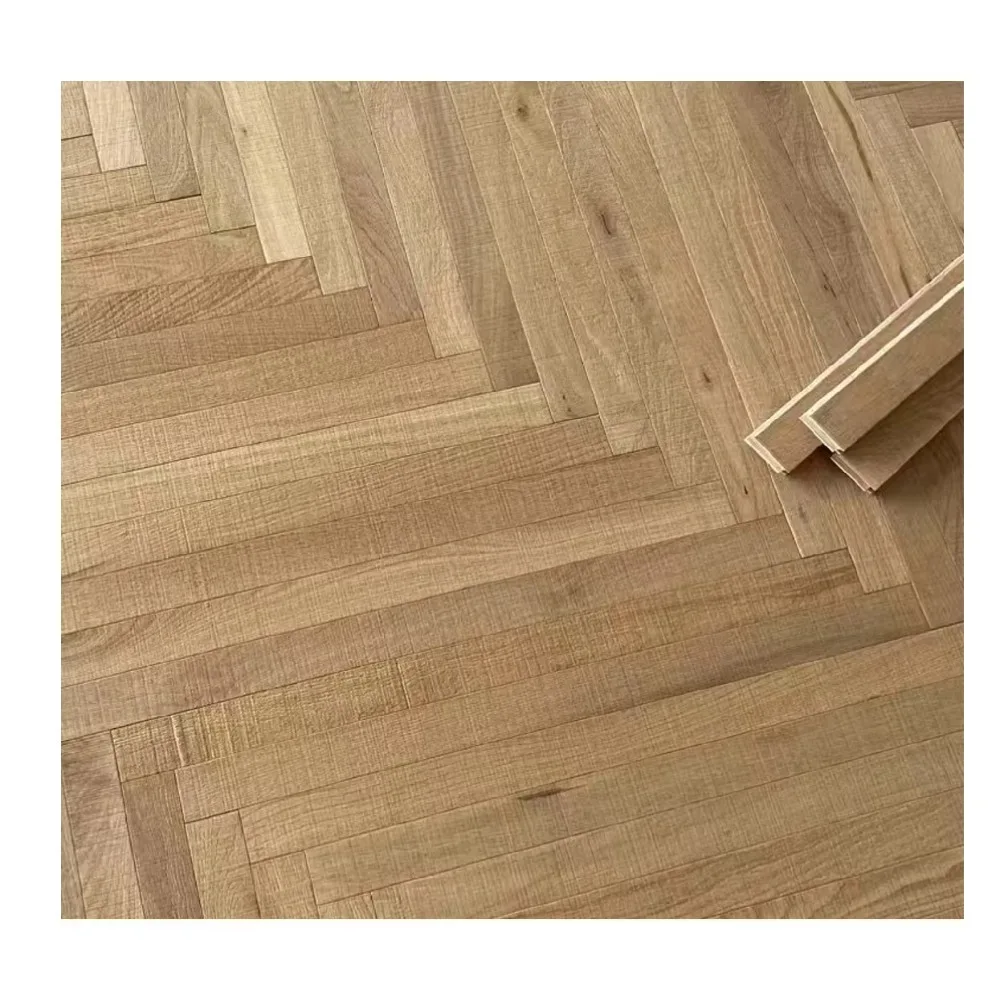 브러시드 헤링본 파켓 오크 엔지니어링 우드 플로어 맞춤형 버전