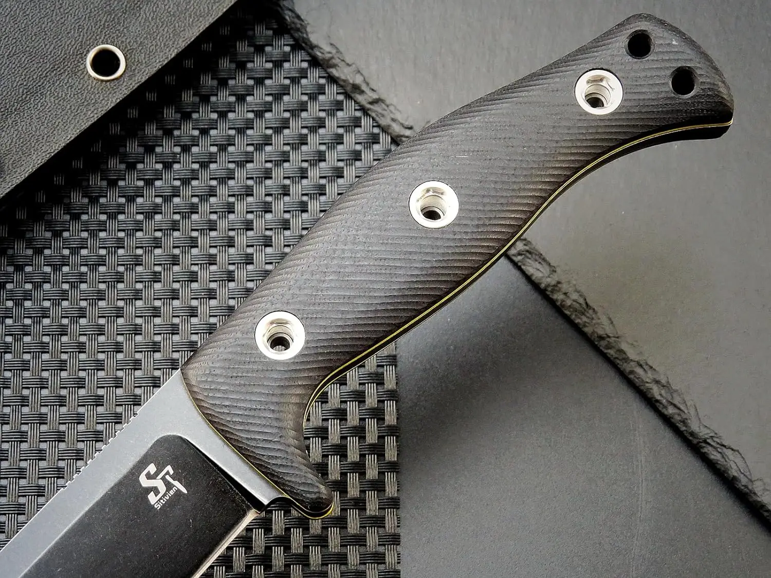 Sitivien ST12 Fixed Straight Knife DC53 Brushed Steel Blade G10 Handle Full Tang EDC Blade Knife for Outdoors Camping Hunting