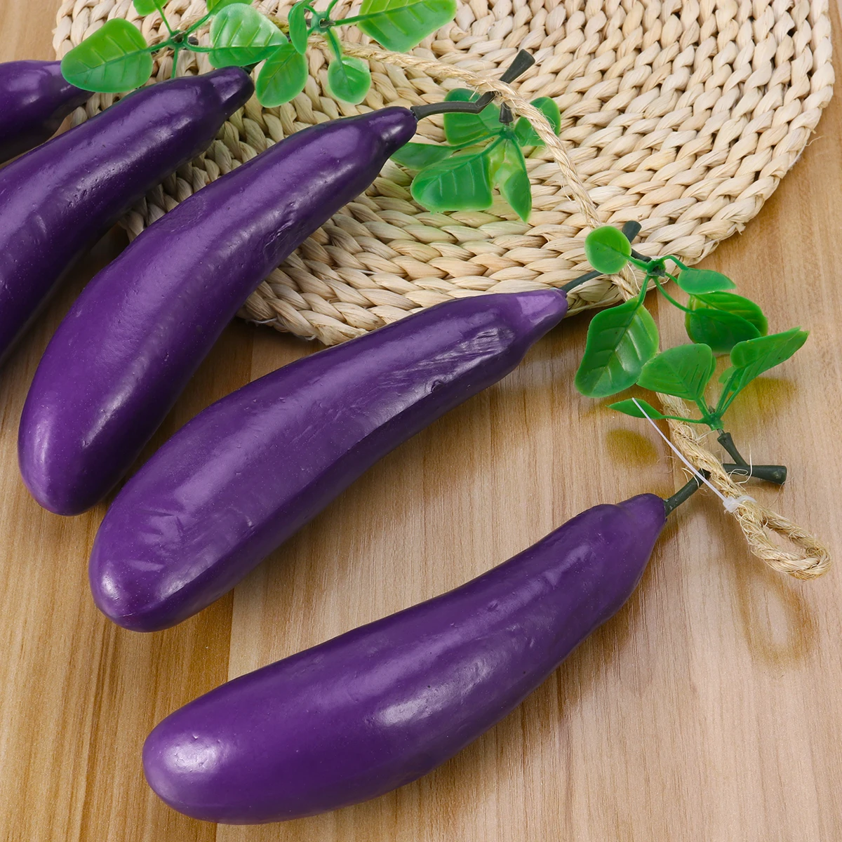 

Artifical Vegetables And Fruits Strings 5 Fake Eggplant Hanging Strings for Kitchen Restaurant Wall Farm Hanging Decoration