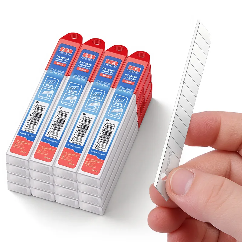 

10/20/30/50 PCS 9mm Snap-Off Knife Blade, 0.4mm Thick, CK75 Steel, Silver Heavy Duty Blades for Home, School, Office, Craft