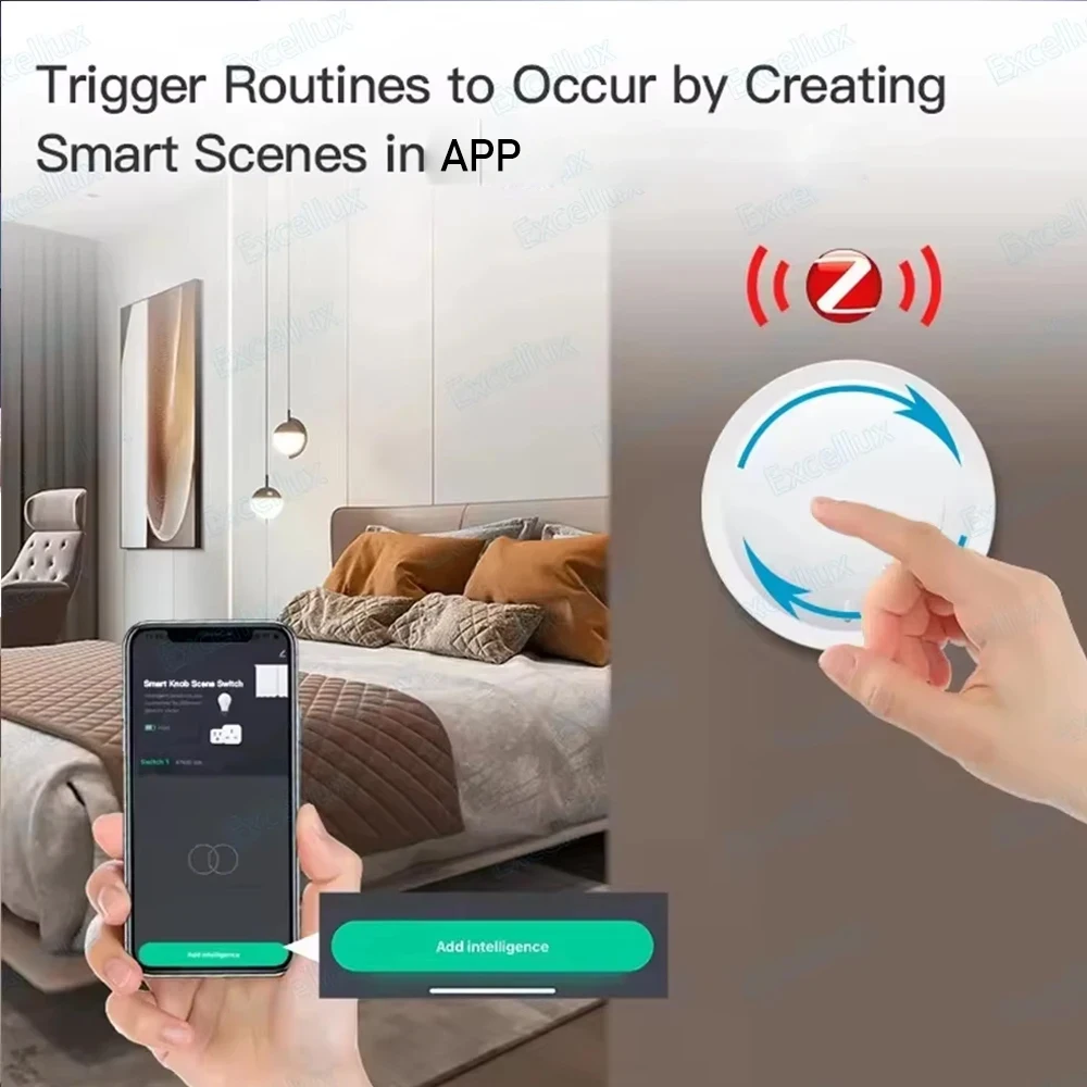 Tuya ZigBee Smart Knob Switch Wireless Scene Switch Button Controller Battery Powered Automation Scenario Linkage Smart Life App