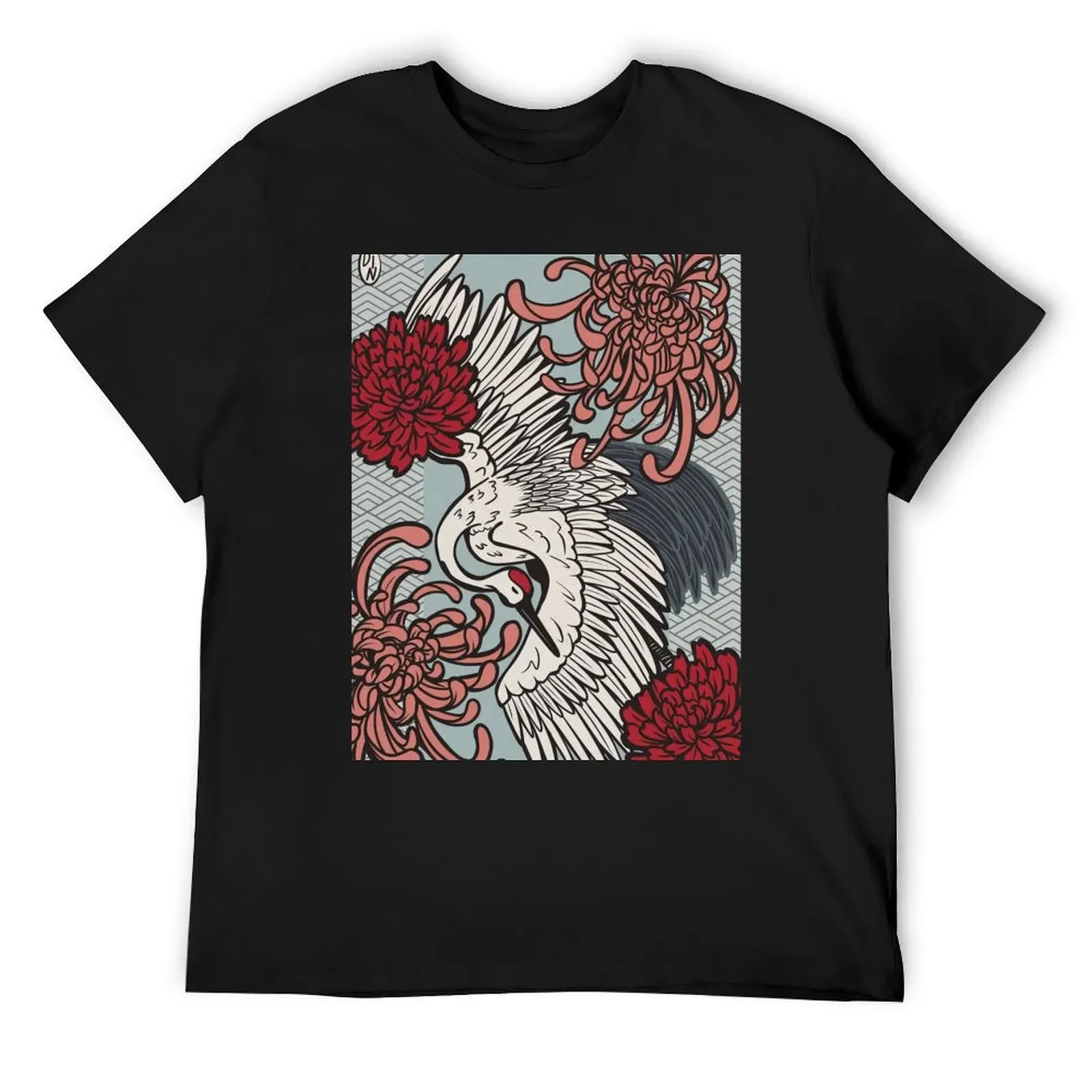 

Tsuru, Japanese crane T-Shirt shirts graphic Blouse men clothings