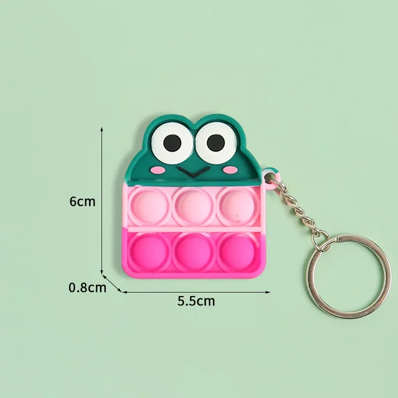 Silicone Keychain Mini Fidget Toy Key Chain Autism Handheld Small Push Pop Stress Sensory Fidget Keychain