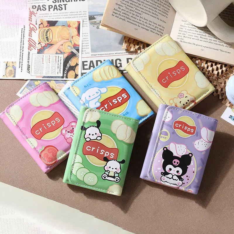 Kawaii Sanrio Wallet Hello Kittys Kuromi Cinnamoroll Pochacco Cartoon Anime Card Pack Bank Card Access Control Card Storage Bag