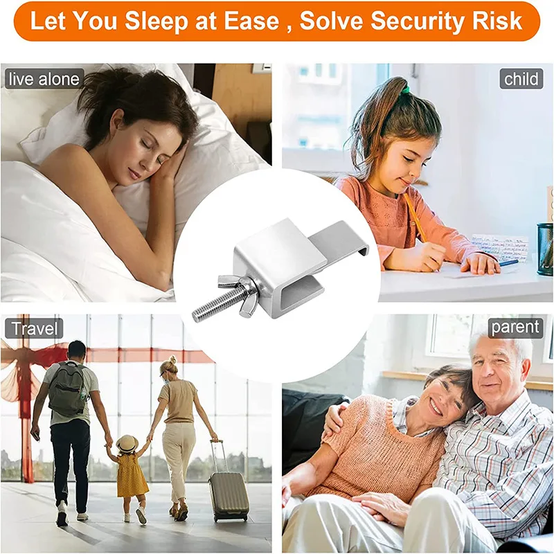 Portable Door Stopper Stainless Self-Defense Doorstop Lock Travel Anti-theft Childproof Safety Home Latch Hotel Door Lock