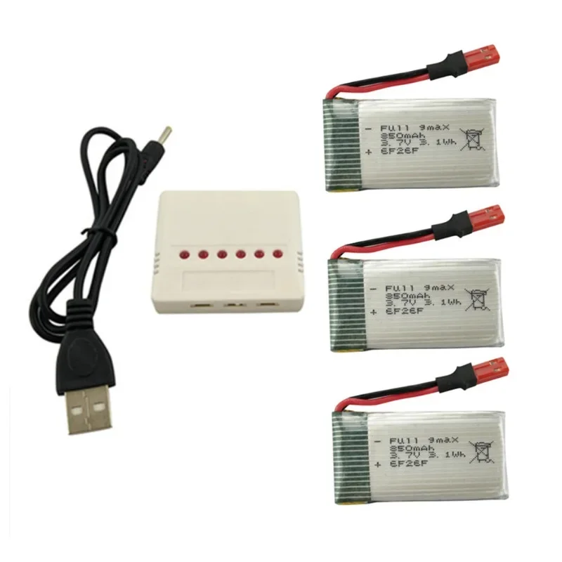 

3PCS 3.7V 850mah Lithium Battery & 6 in 1 Charger for SYMA X54HW X54HC Quadcopter Spare Parts Accessories