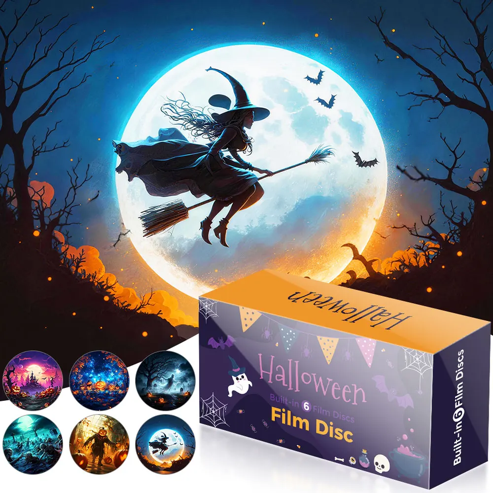 Galaxy Projector Pro Disc Device Not Included Halloween Version Realistic Planetarium Night Light 6 Film Discs 4K HD Birthday