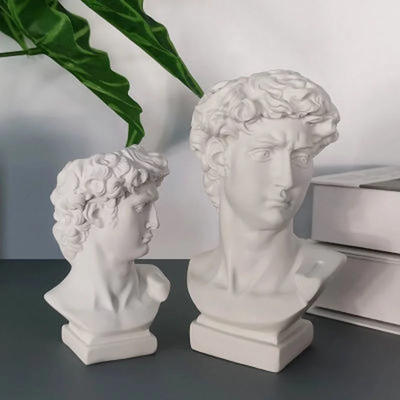 Creative Pen Holder Resin David Sculpture Portrait Statue Desk Organizer Storage Box Flowerpot Vases Art Craft Garden Room Decor