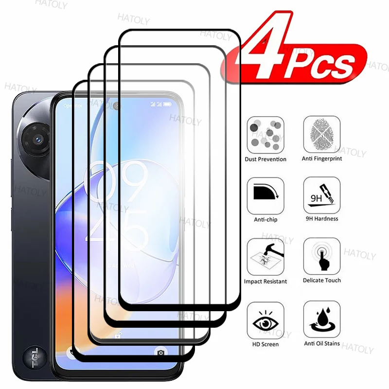 2/4 Uds vidrio templado para TCL 60 5G Protector de pantalla para TCL 60 5G pegamento completo película protectora antiarañazos para teléfono para TCL 60 5G