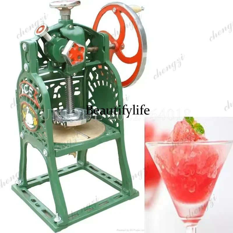 High Quality Manual Snow Shaver Machine Hand Crack Ice Crusher Maker Heavy Duty Iron Shaved Ice Maker Snow Ice Shaving Maker
