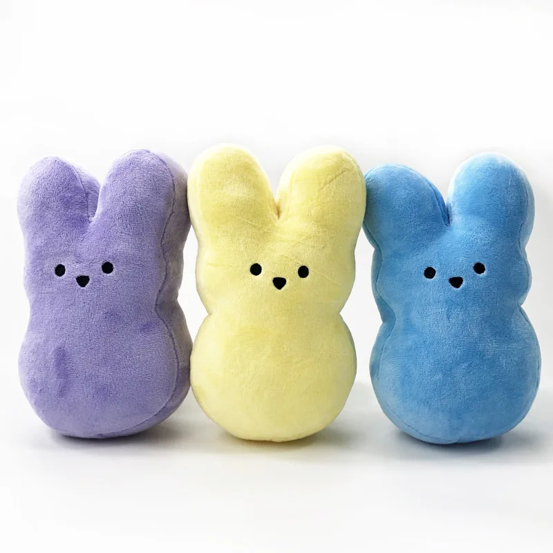 6pcs Easter Peeps Bunny Plush Toy Hand Figure Ornament Doll rabbit kids Gift Short Plush PP Cotton