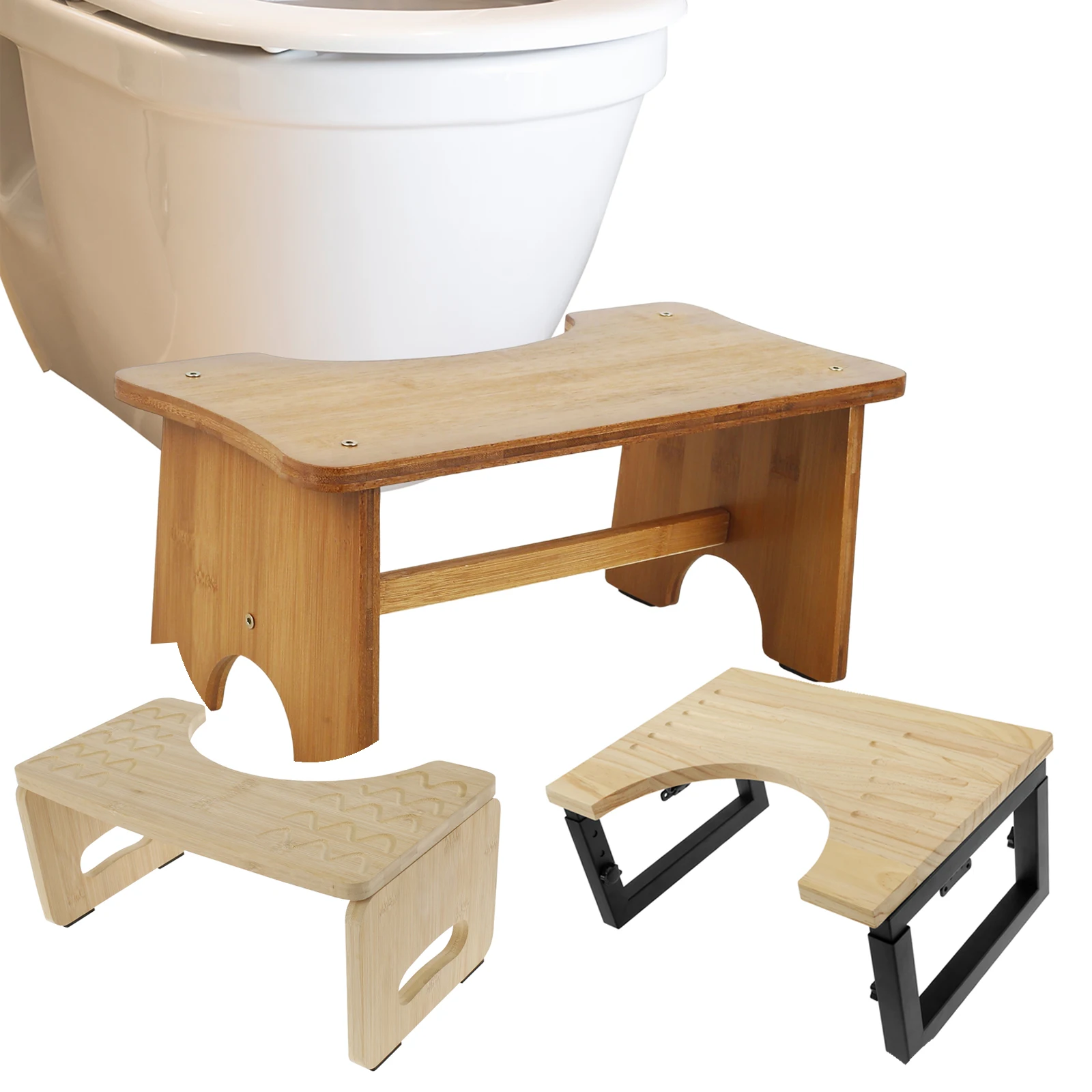 Bathroom Toilet Stool Squat Potty Poop Stool for Adults Pregnant No-folding / Folding Toilet Foot Step Stools Raiser Ergonomic