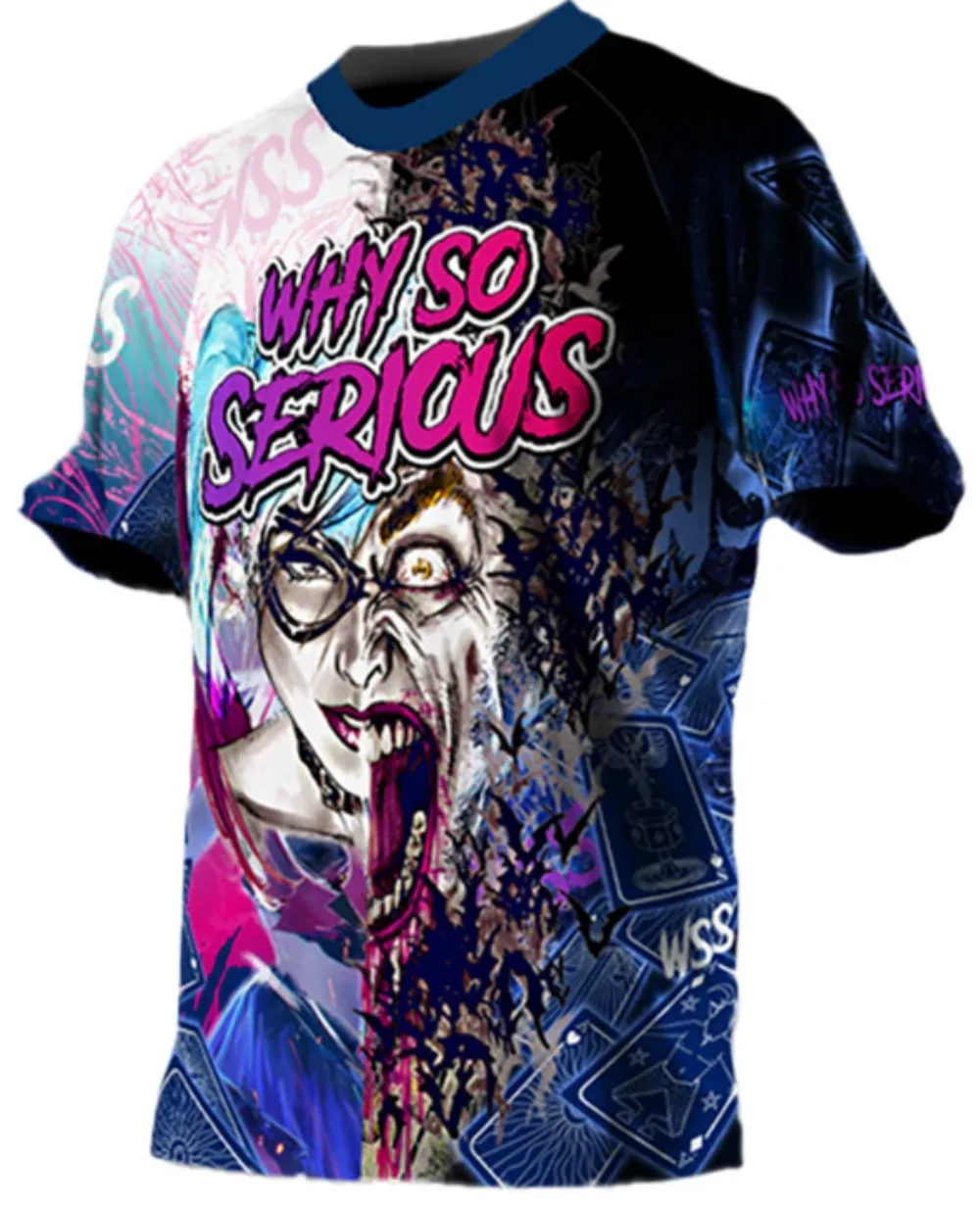 تي شيرت Why So Serious Joker Character Style Fan Jersey فضفاض ومريح وعصري وشعبي للتدريب الرياضي في الهواء الطلق #1