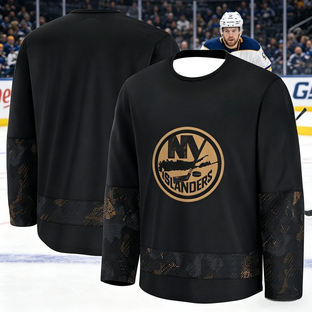 2026 Men's New York Ice Hockey Black Training Suit - Premium Edition 3D Printed Sports Quick-Drying Long-Sleeved Shirt Kids Kids