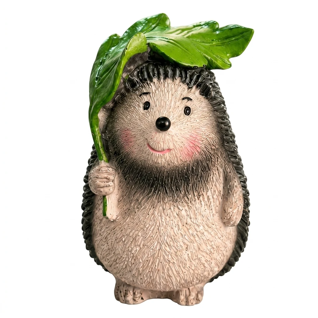 1pc Miniature Hedgehog Ornament Cute Resin Animal Figurine for Home Office Desk Micro Landscape Planter Decor Gift