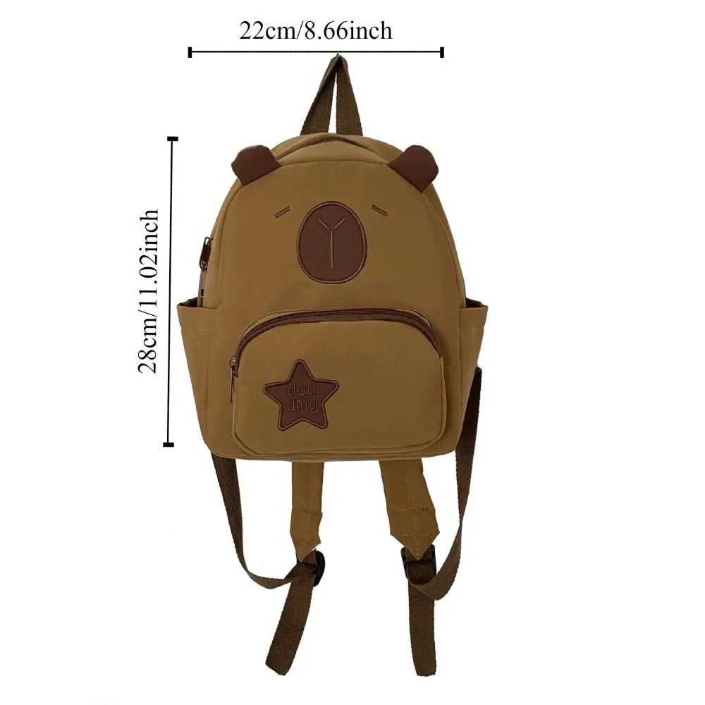 Mochila capivara dos desenhos animados, Saco de escola infantil, alça ajustável, bolsa de ombro capivara impermeável, saco de viagem