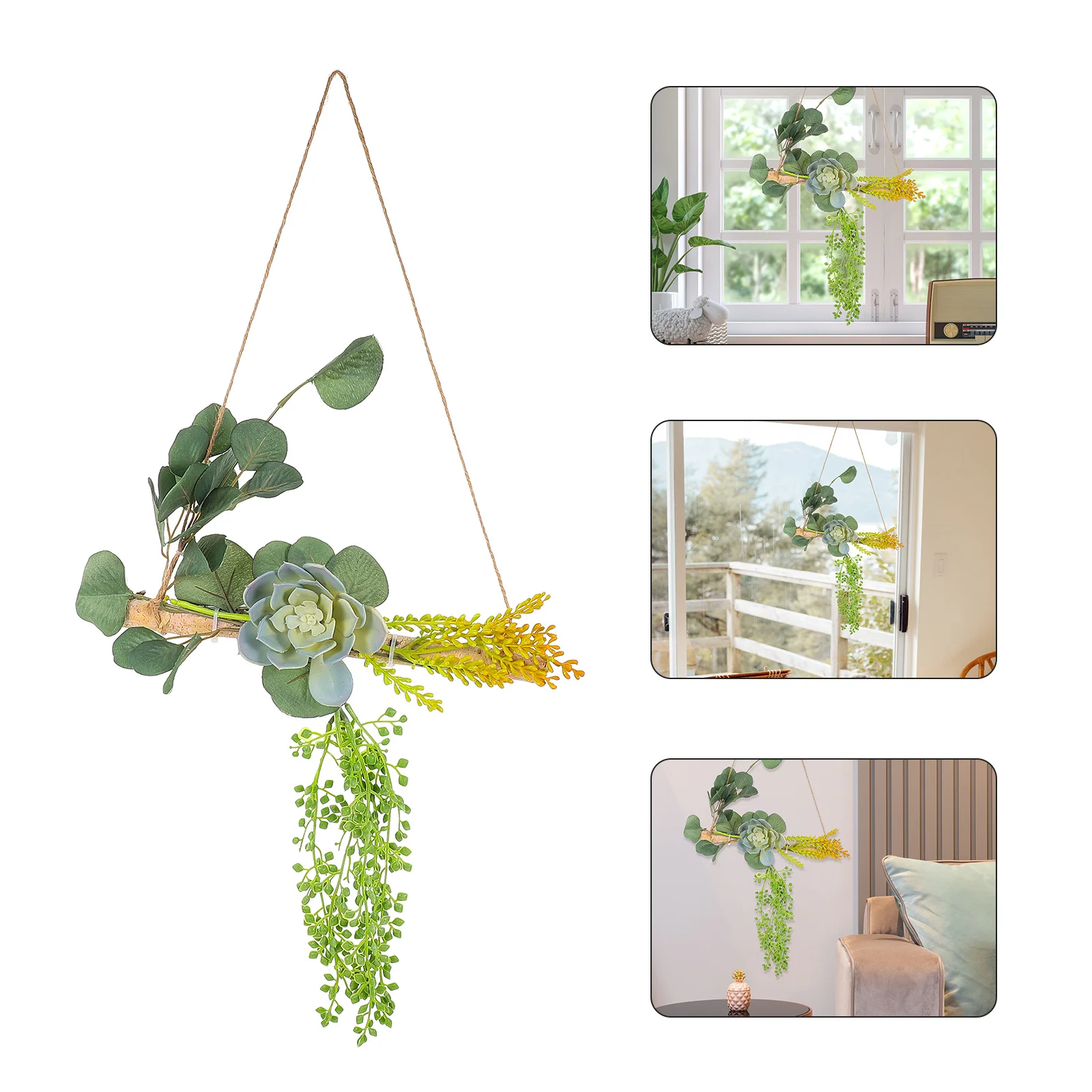 

Artificial Succulent Leaf Decoration Realistic Simulation Succulent Wall Hanging Home Garden Decor Imitation Green Plant