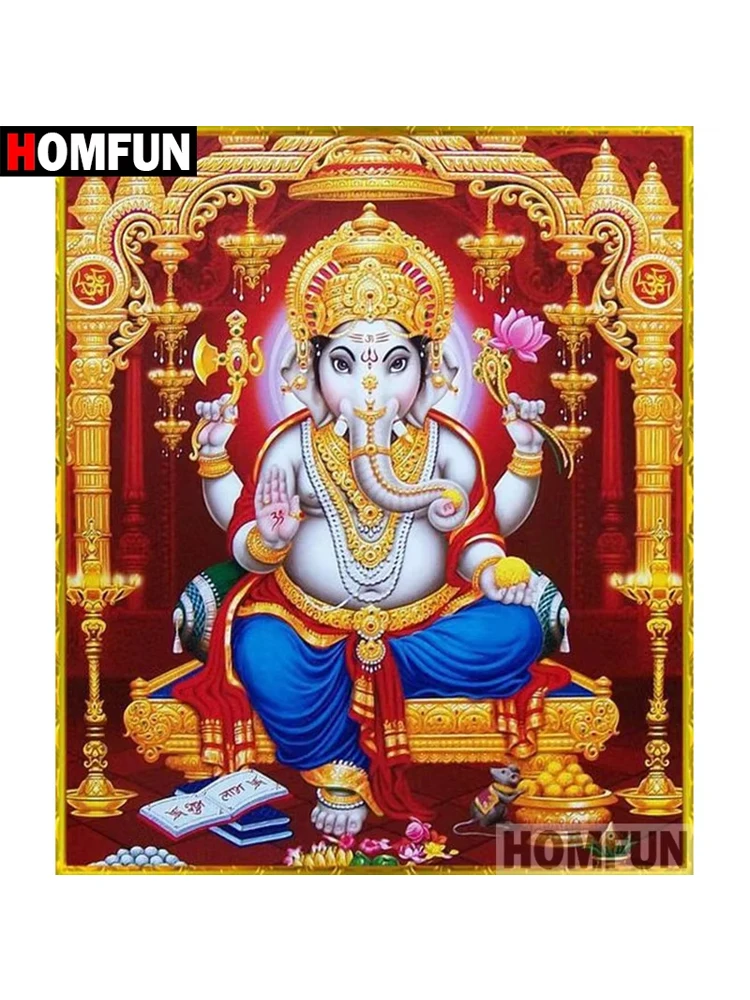 HOMFUN 5D DIY Diamant Schilderij Volledige Vierkante/Ronde Boor "Olifant boeddha" Borduren Kruissteek gift Home Decor gift A09366 - afbeelding 2