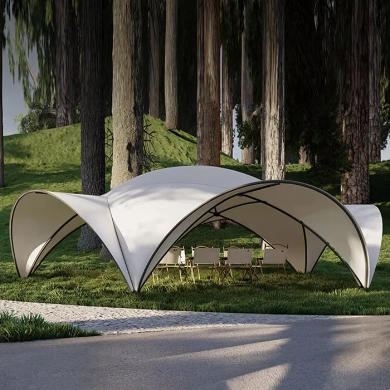

High quality Oxford cloth petal canopy tent luxury outdoor camping hot pot barbecue steel rack straight support