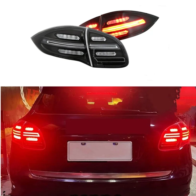 Pair Smoke Black Color Upgraded Tail Lights Assembly For Porsche Cayenne 958 2011-2014 Rear Lamps Taillights