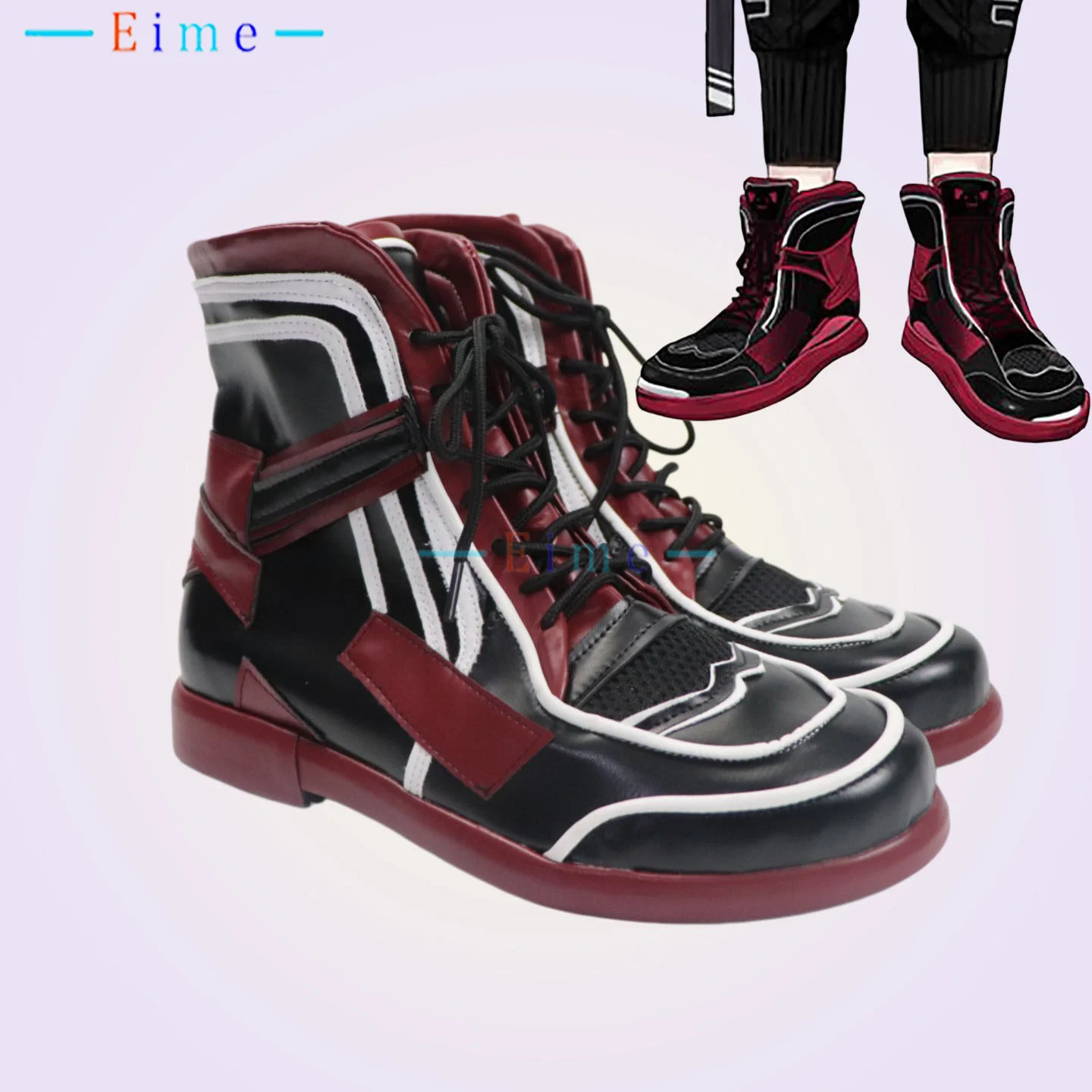 Vtuber Kisaragi Ren Cosplay Shoes Anime PU Leather Shoes Halloween Carnival Boots Custom Made Big Size