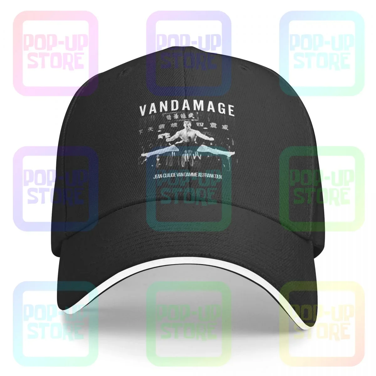 Vandamage Bloodsport Jean Claude Van Damme Sandwich Cap Baseball Cap Trucker Hat Vtg Novelty Adjustable