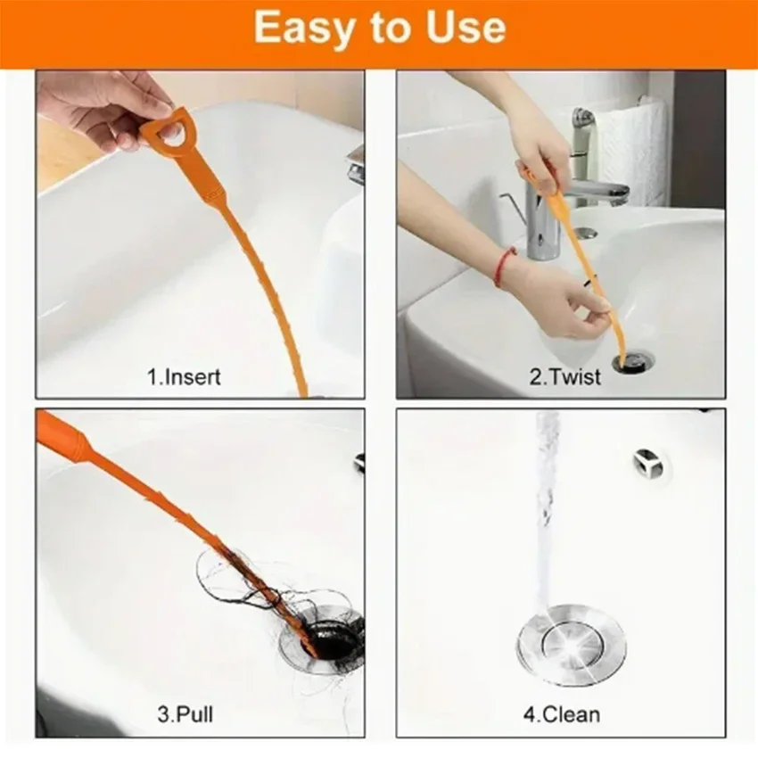 Snake style sewer cleaner, kitchen sink unclogging, water pipe bending, cleaning rod, bathroom sewer cleaning tool, fork