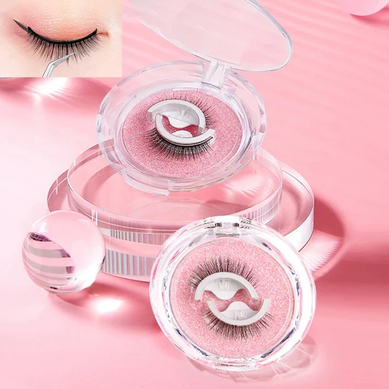 1pair Resuable Self-adhesive False Eyelashes Long Eye Lashes Extension Fluffy Eyelash Strip Makeup Tools (no need glue)