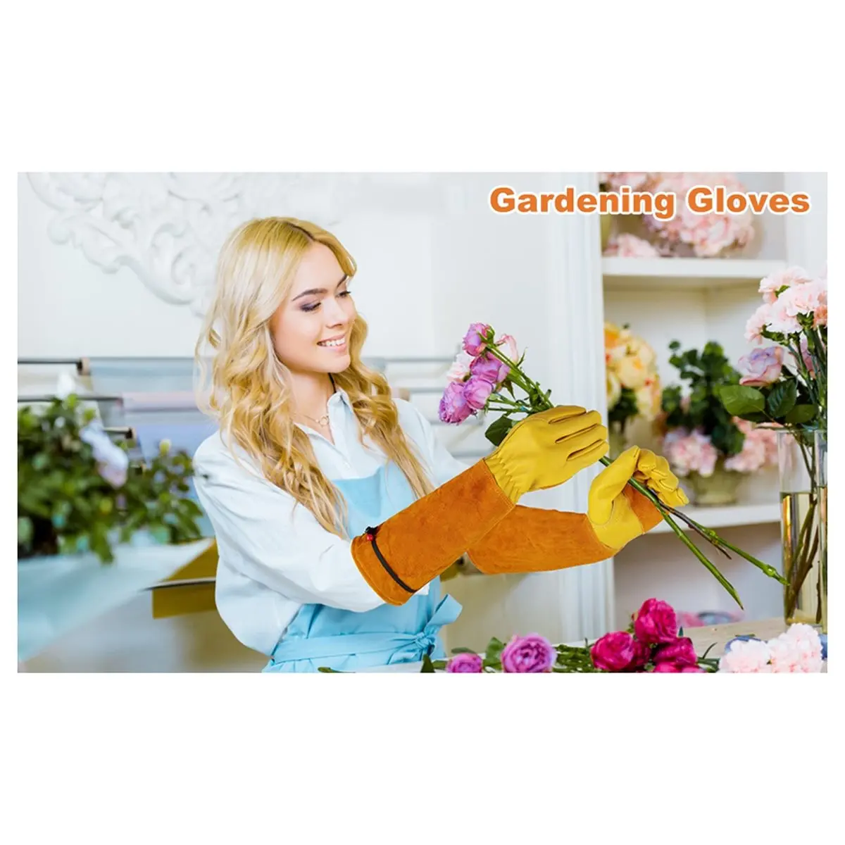 COFA Long Gardening-Gloves Women/Men-Thorn Proof Rose Pruning Heavy Duty Gauntlet-M