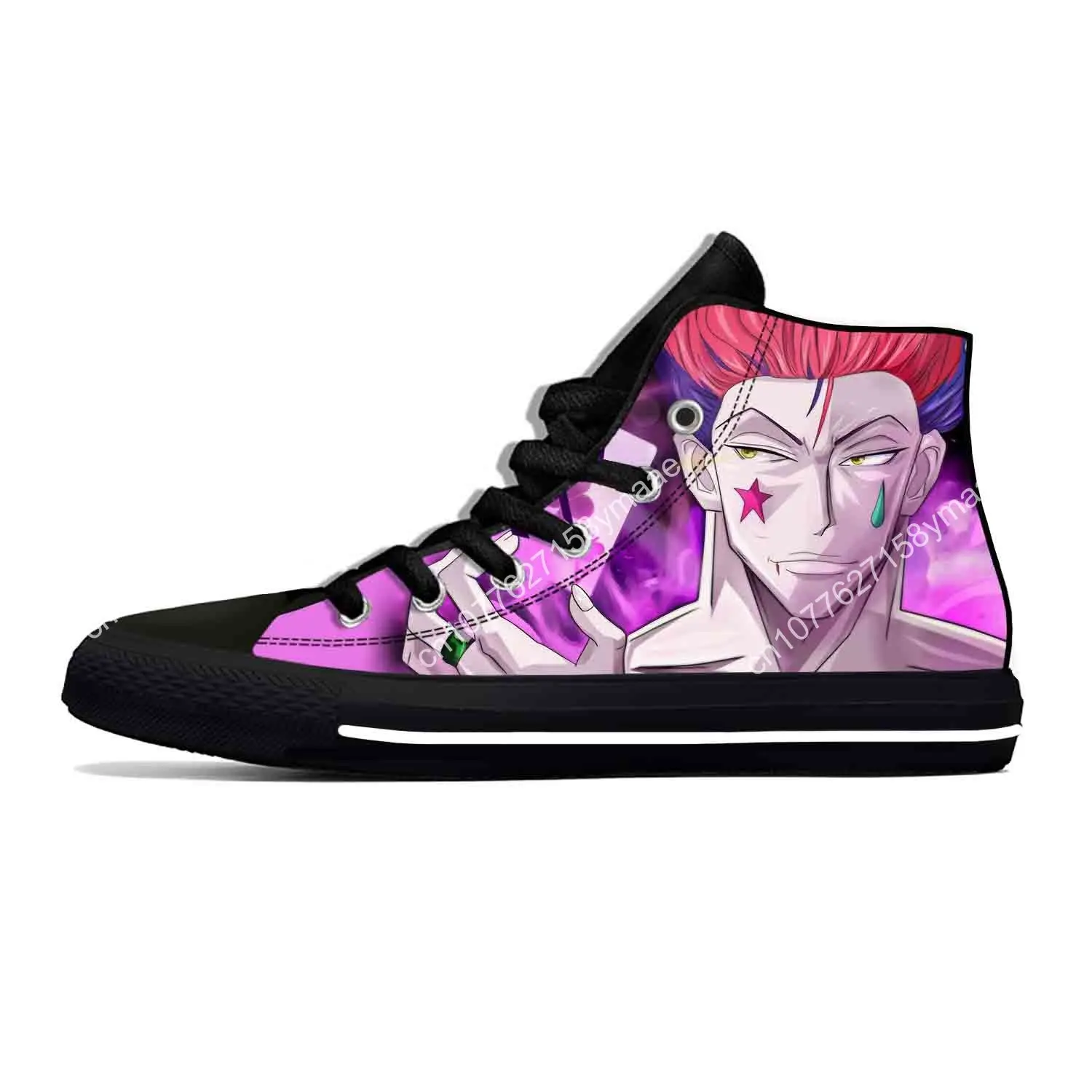 Hot Summer Japanese Anime Manga Hunter X Hunter Hisoka Morow Casual Cloth Shoes High Top Men Women Sneakers Classic Board Shoes